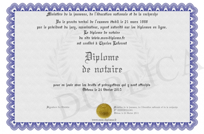 diplome notaire